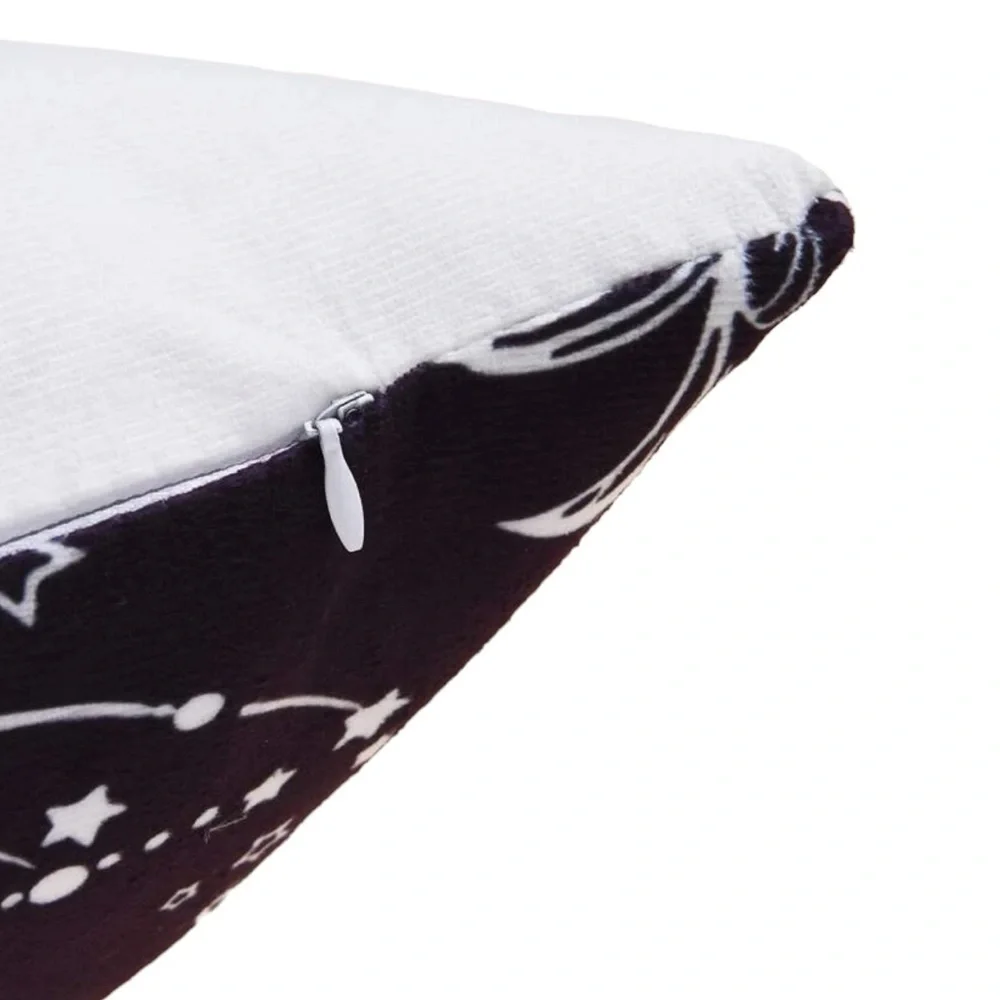 Pillow Cover Sun Moon Celestial Mystical Zippered Large Black White 17.7 in